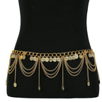 Bohemian Layered Coin Tassel Waist Chain Belt for Festival and Statement Styling