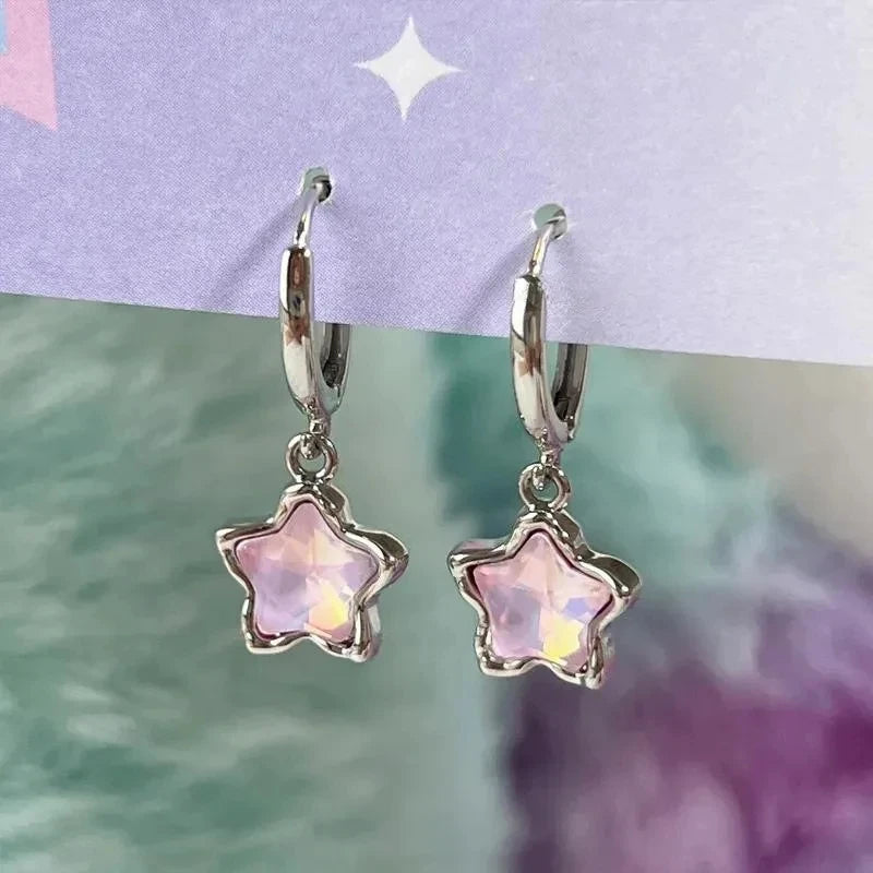 Celestial Star Drop Earrings for Fairy Grunge and Y2K Fashion