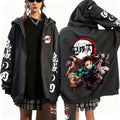 Anime-Inspired Action Streetwear Zip Hoodie with Manga Graphic Artwork