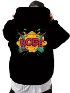 Heavyweight Graffiti-Style Streetwear Hoodie with Oversized Fit and Graphic Back Print