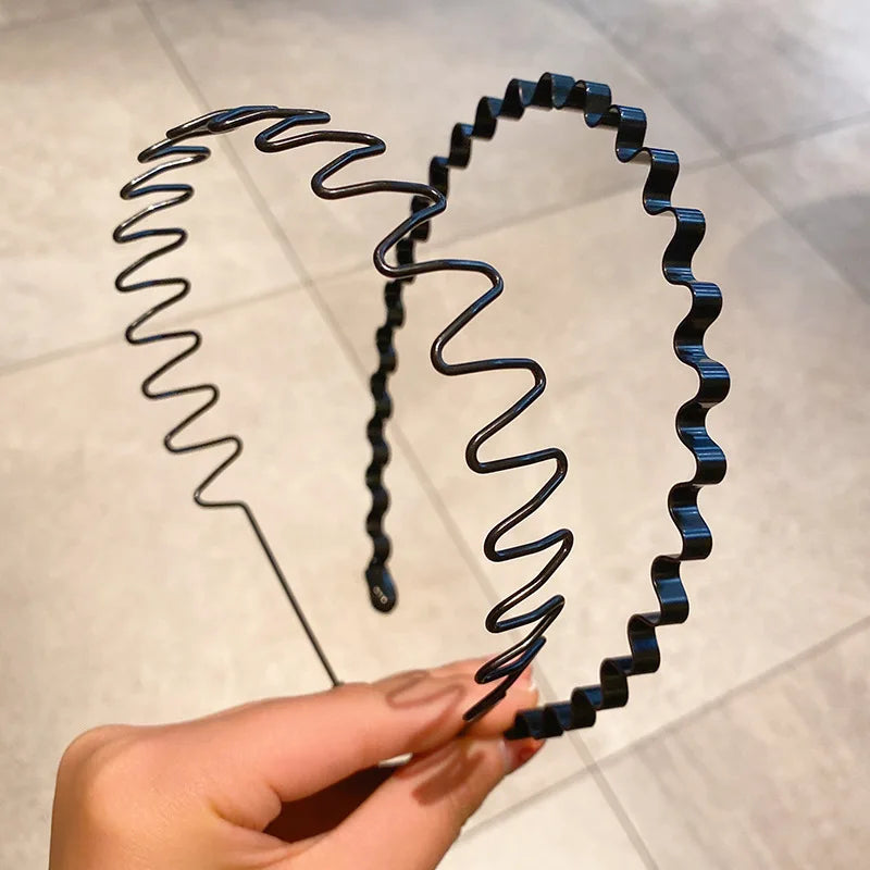 Minimalist Wavy Metal Headband Alternative Streetwear Hair Accessory