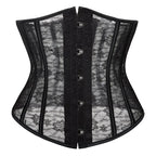 Ethereal White Floral Lace Underbust Waist Cincher with Front Clasps