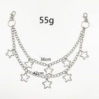 Crescent Moon Layered Waist Chain for Gothic and Alternative Fashion
