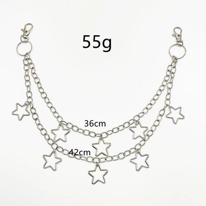 Crescent Moon Layered Waist Chain for Gothic and Alternative Fashion