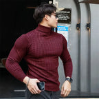Men's Slim Fit Ribbed Turtleneck Contemporary Streetwear Knit Sweater