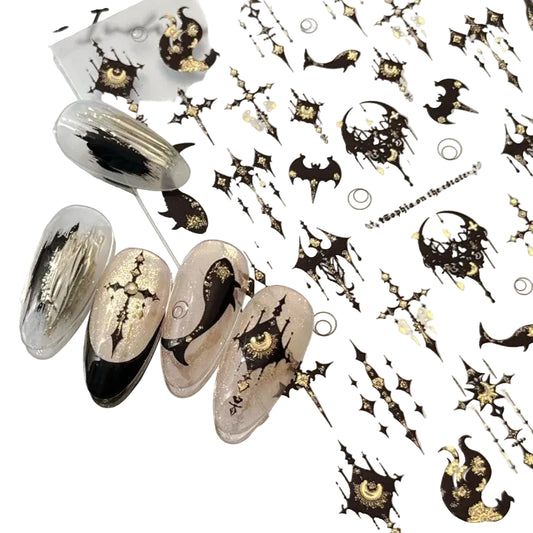 Gothic Cross and Blood Drip Nail Art Accessories for Alternative Styles