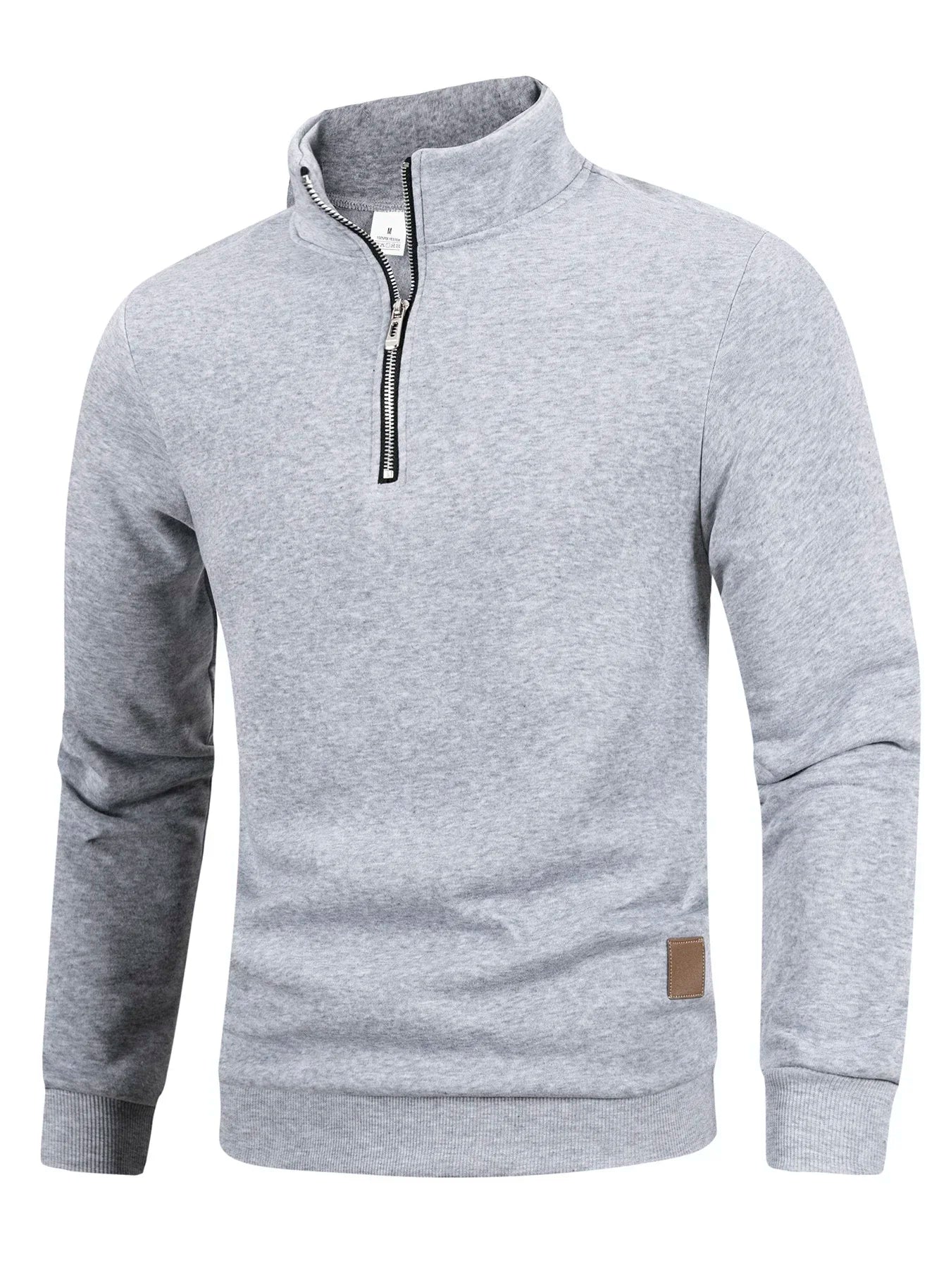 Men's Quarter Zip High Neck Minimalist Knit Casual Sweater Pullover