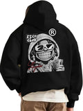 Oversized Anime Hoodie with Retro Manga Cartoon Streetwear Design