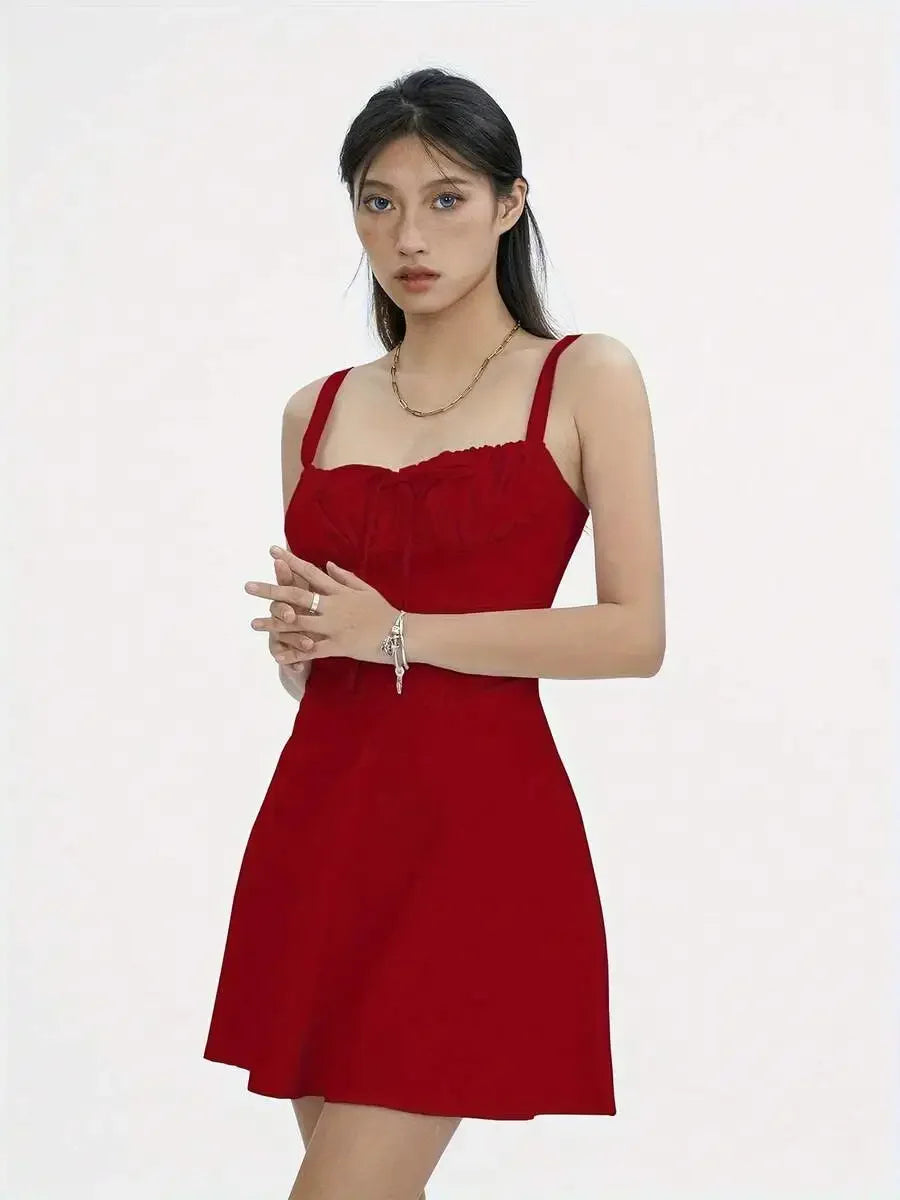 Corset Inspired Mini Dress with Sweetheart Neckline and Flared Skirt