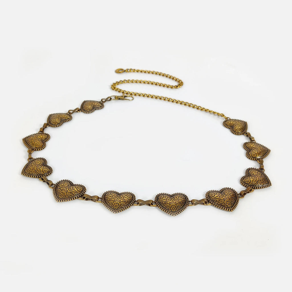 Vintage Heart Chain Waist Belt for Gothic Harajuku Alternative Fashion Looks