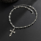 Oversized Cross Pendant Necklace for Punk Gothic Streetwear Statement Styling