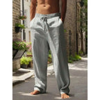 Men's Drawstring Wide Leg Casual Pants with Relaxed Fit and Lightweight Everyday Comfort