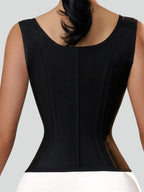 Structured Latex Underbust Waist Cincher with Front Zipper and Straps