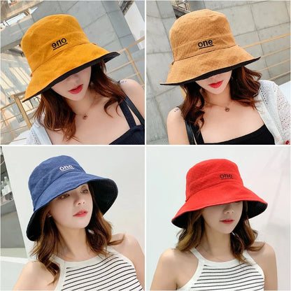 Reversible Cotton Bucket Hat with Minimalist Embroidered Detail for Everyday Casual Style