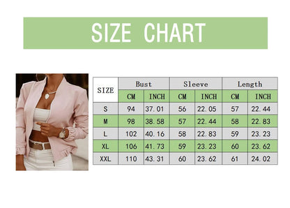 Women's Minimalist Zip-Up Bomber Jacket with Stand Collar Contemporary Casual Streetwear Style