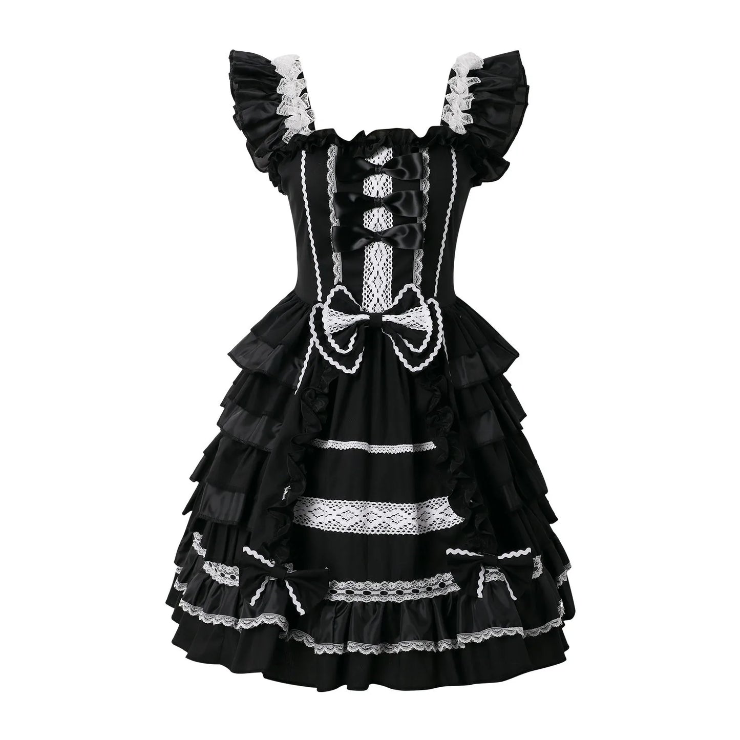Ruffle Corset Gothic Dress with Elegant Alternative Fashion Style