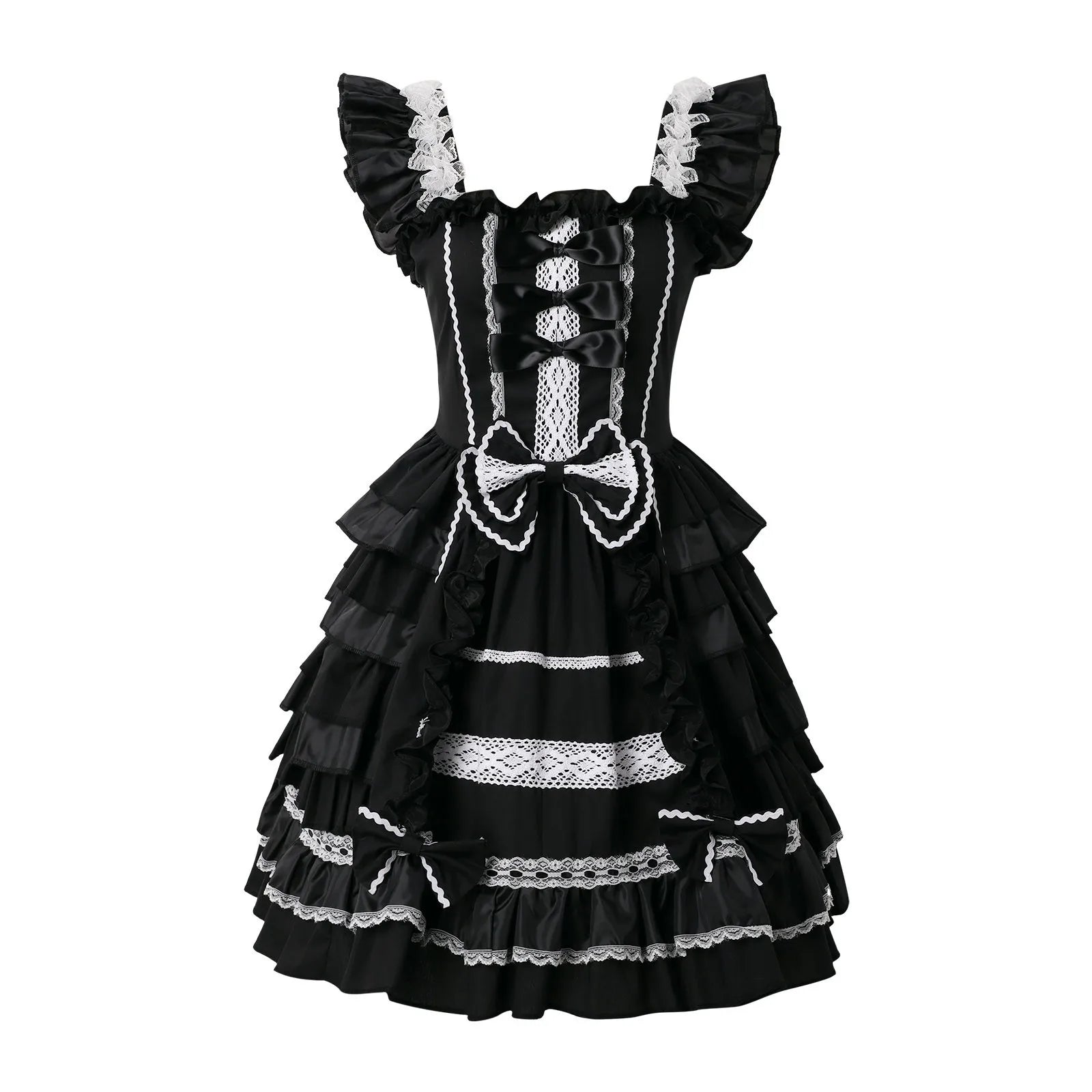 Ruffle Corset Gothic Dress with Elegant Alternative Fashion Style