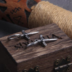 Sword Drop Hoop Earrings for Gothic Punk and Alternative Fashion