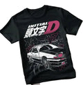 Retro Racing Graphic Streetwear T-Shirt with Automotive-Inspired Illustrative Print