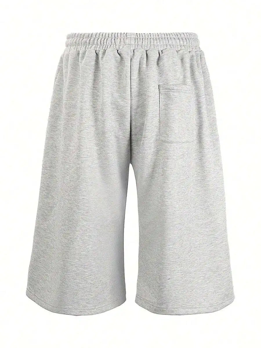 Men's Loose Fit Mid Length Casual Shorts with Elastic Waist and Minimalist Streetwear Style