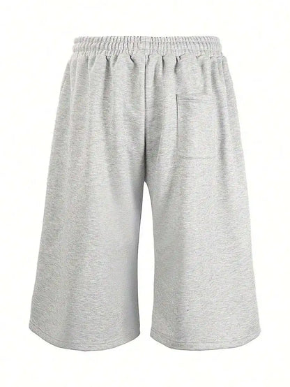 Men's Loose Fit Mid Length Casual Shorts with Elastic Waist and Minimalist Streetwear Style