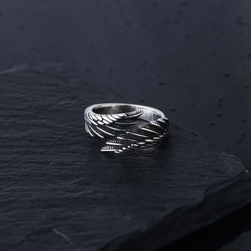 Vintage Wing Open Ring for Gothic Punk and Alternative Fashion Looks