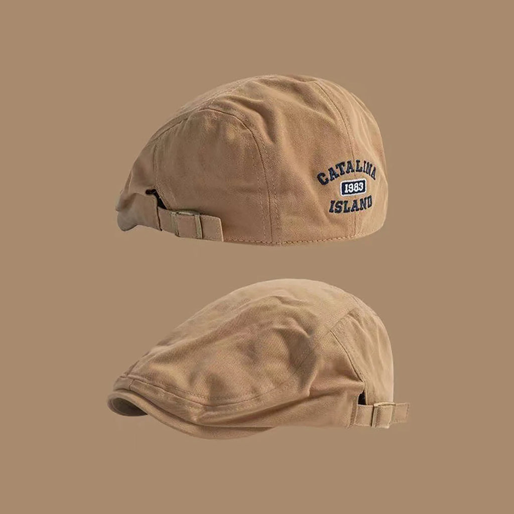 Retro Inspired Adjustable Newsboy Cap with Embroidered Detail for Casual Streetwear Fashion