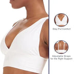 Seamless Scoop-Neck Lounge Bra with Soft Cotton Construction, Wire-Free Comfort and Wide Fixed Straps