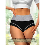 4-Piece Women’s High-Waisted Briefs Set with Contrast Waistbands, Full-Coverage Silhouette and Assorted Colors