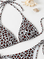 Classic Leopard Print Triangle String Bikini