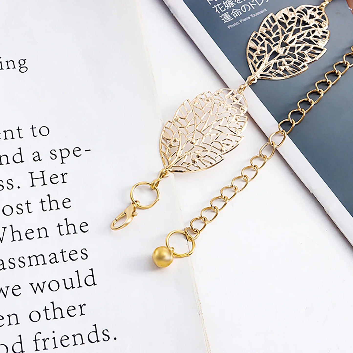 Ornate Leaf Accent Waist Chain for Elegant Alternative Fashion Styling