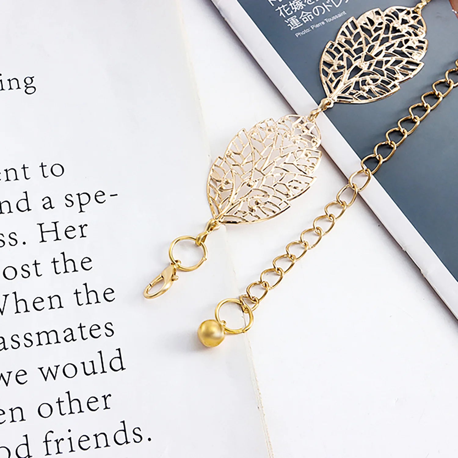 Ornate Leaf Accent Waist Chain for Elegant Alternative Fashion Styling