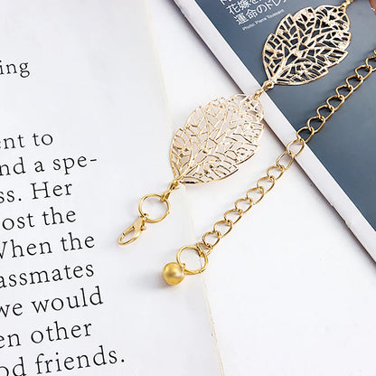 Ornate Leaf Accent Waist Chain for Elegant Alternative Fashion Styling