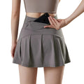 High Waist Performance Tennis Skort with Built-In Shorts and Pleats