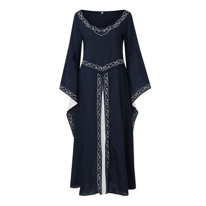 Medieval Inspired Hooded Maxi Dress With Gothic Fantasy Alternative Fashion Styling