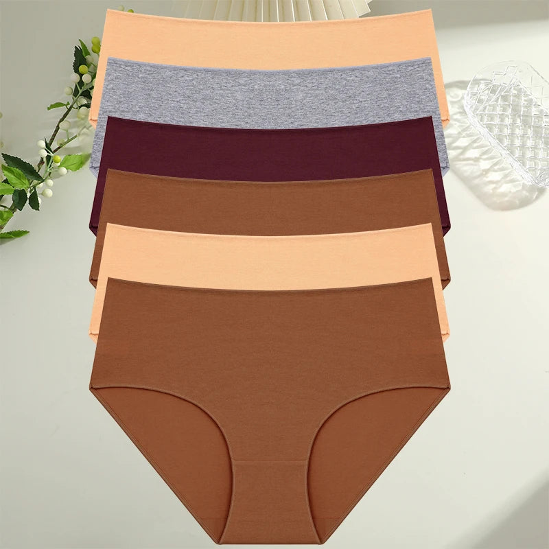 Six-Piece Classic Cotton Blend Mid-Rise Brief Set in Essential Neutrals