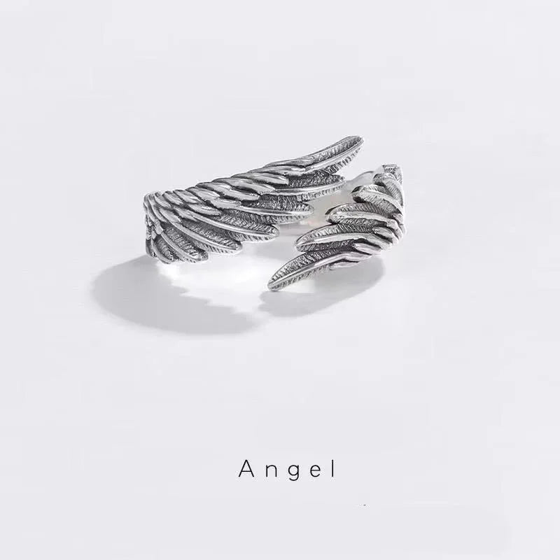 Vintage Wing Open Ring for Gothic Punk and Alternative Fashion Looks
