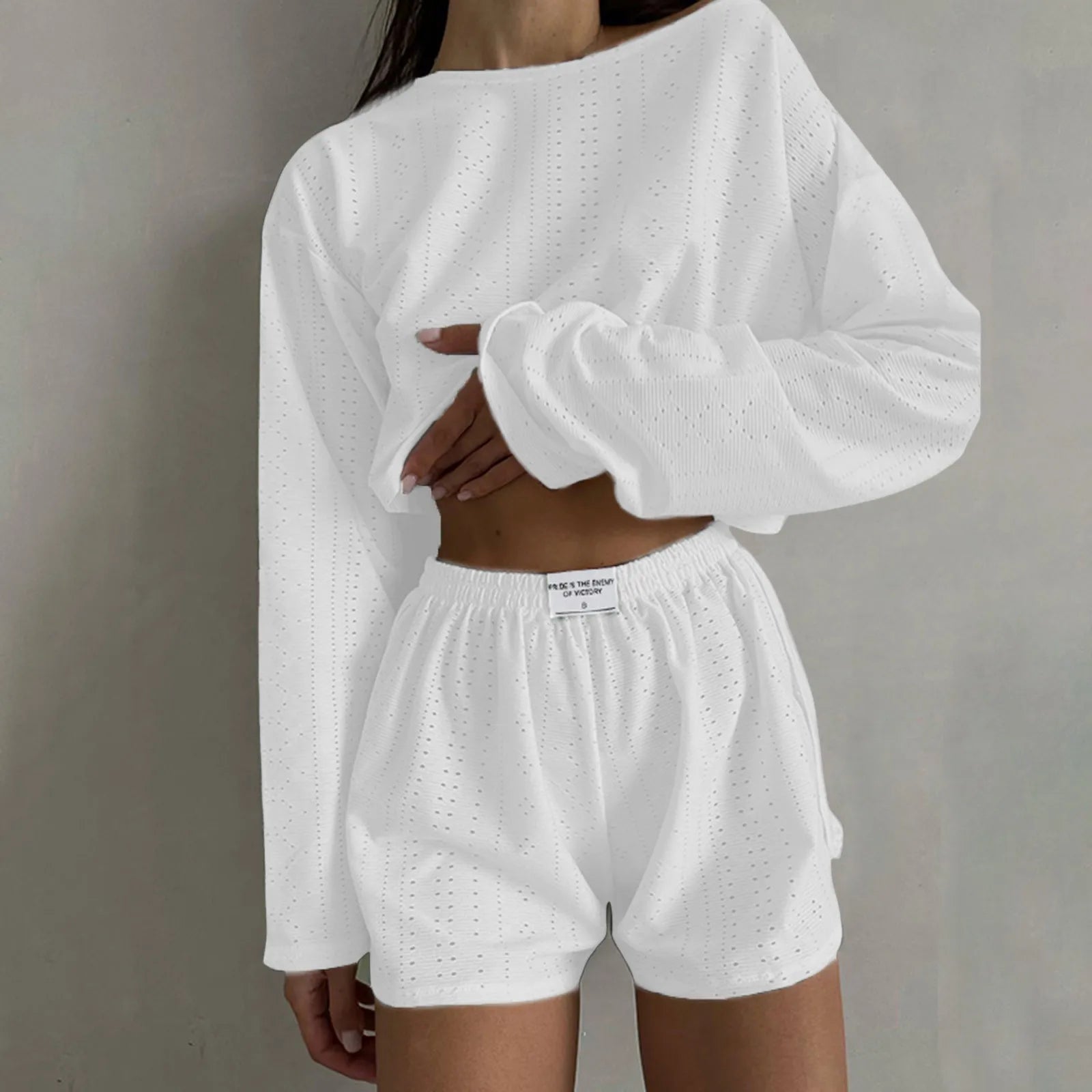 Women's Oversized Sweatshirt and Shorts Co-Ord Set Casual Lounge Outfit