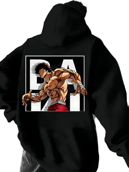 Anime-Inspired Fighter Graphic Hoodie with Urban Manga Streetwear Style