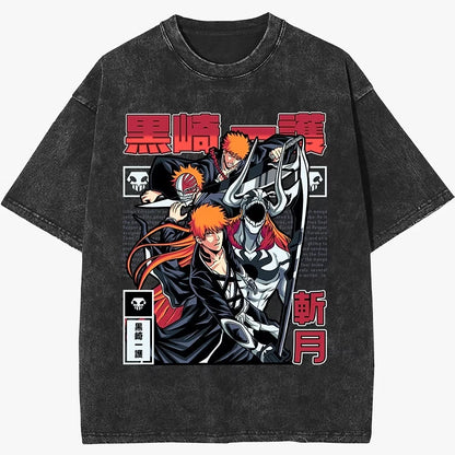 Retro Manga Warrior Oversized Vintage Streetwear Graphic Casual T-Shirt
