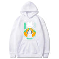 Anime Urban Graphic Hoodie with Manga-Inspired Cat Mascot Streetwear Design