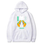 Anime Urban Graphic Hoodie with Manga-Inspired Cat Mascot Streetwear Design