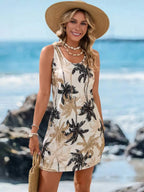 Sleeveless Gradient Print Bodycon Mini Dress with Stretch Sheath Silhouette