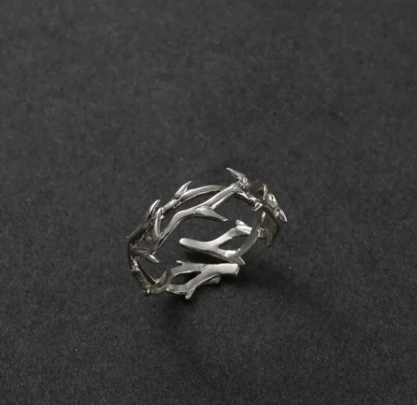 Thorn Wrapped Open Ring for Gothic Punk and Dark Romantic Fashion