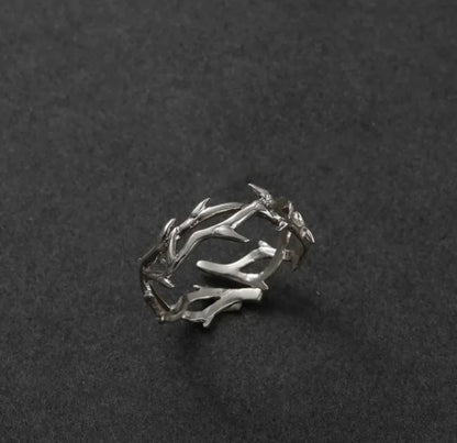 Thorn Wrapped Open Ring for Gothic Punk and Dark Romantic Fashion