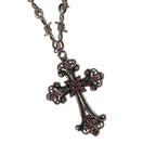 Gothic Heart Cross Pendant Necklace Set With Dark Romantic Charm Details