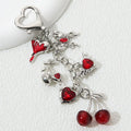 Neo Gothic Charm Keychain with Heart Cherry and Butterfly Accents