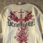 Oversized Gothic Cross Graphic Streetwear T-Shirt with Distressed Artwork Print