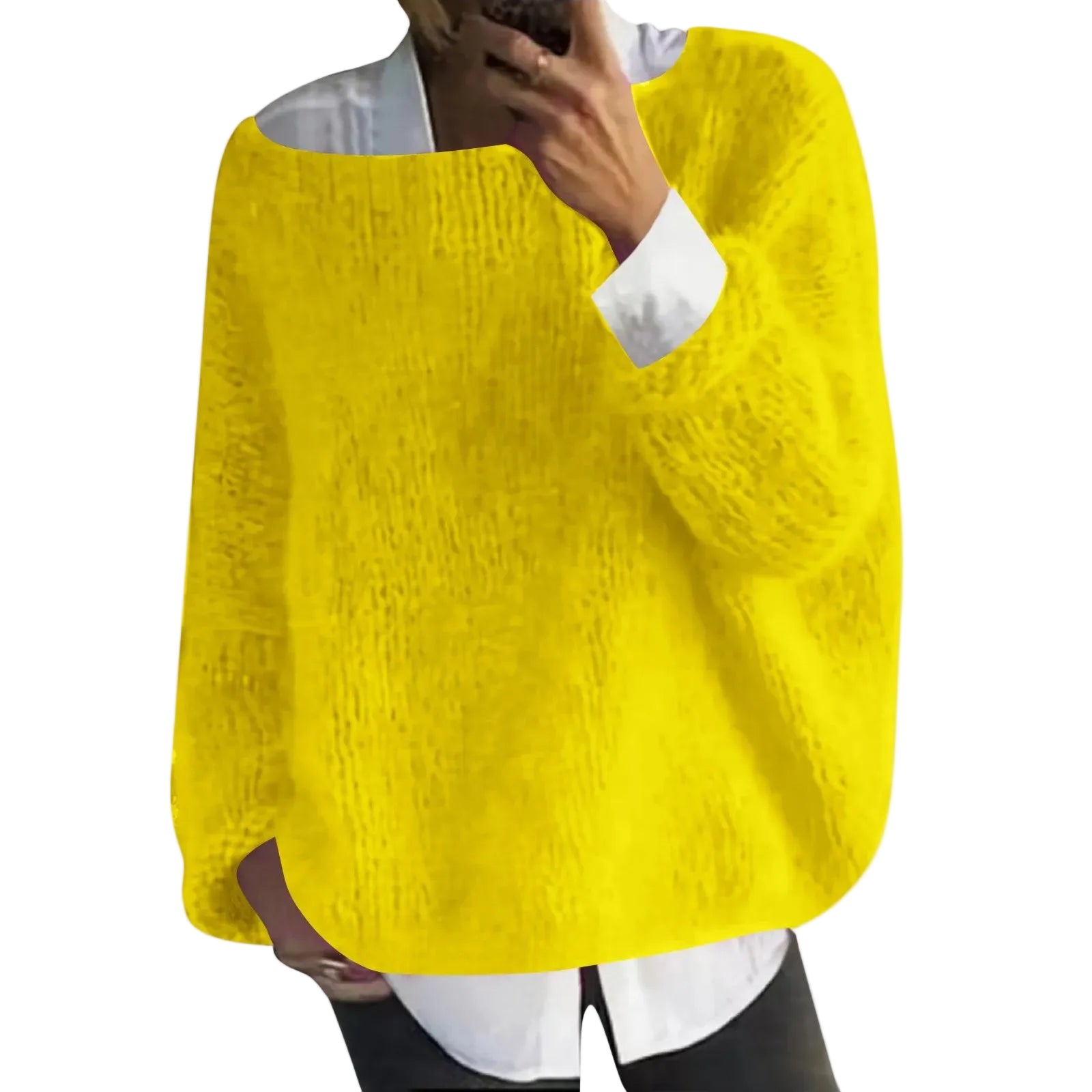 Women's Oversized Drop Shoulder Textured Knit Casual Streetwear Sweater