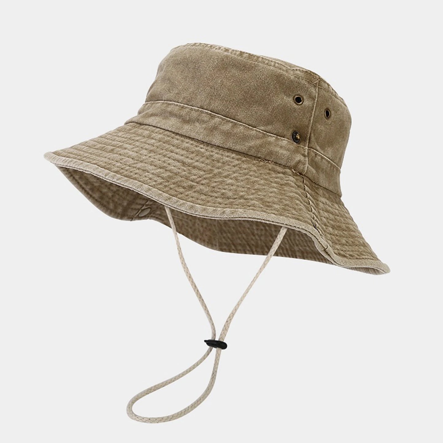 Unisex Wide Brim Outdoor Sun Hat with Breathable Mesh Panels for Hiking and Travel